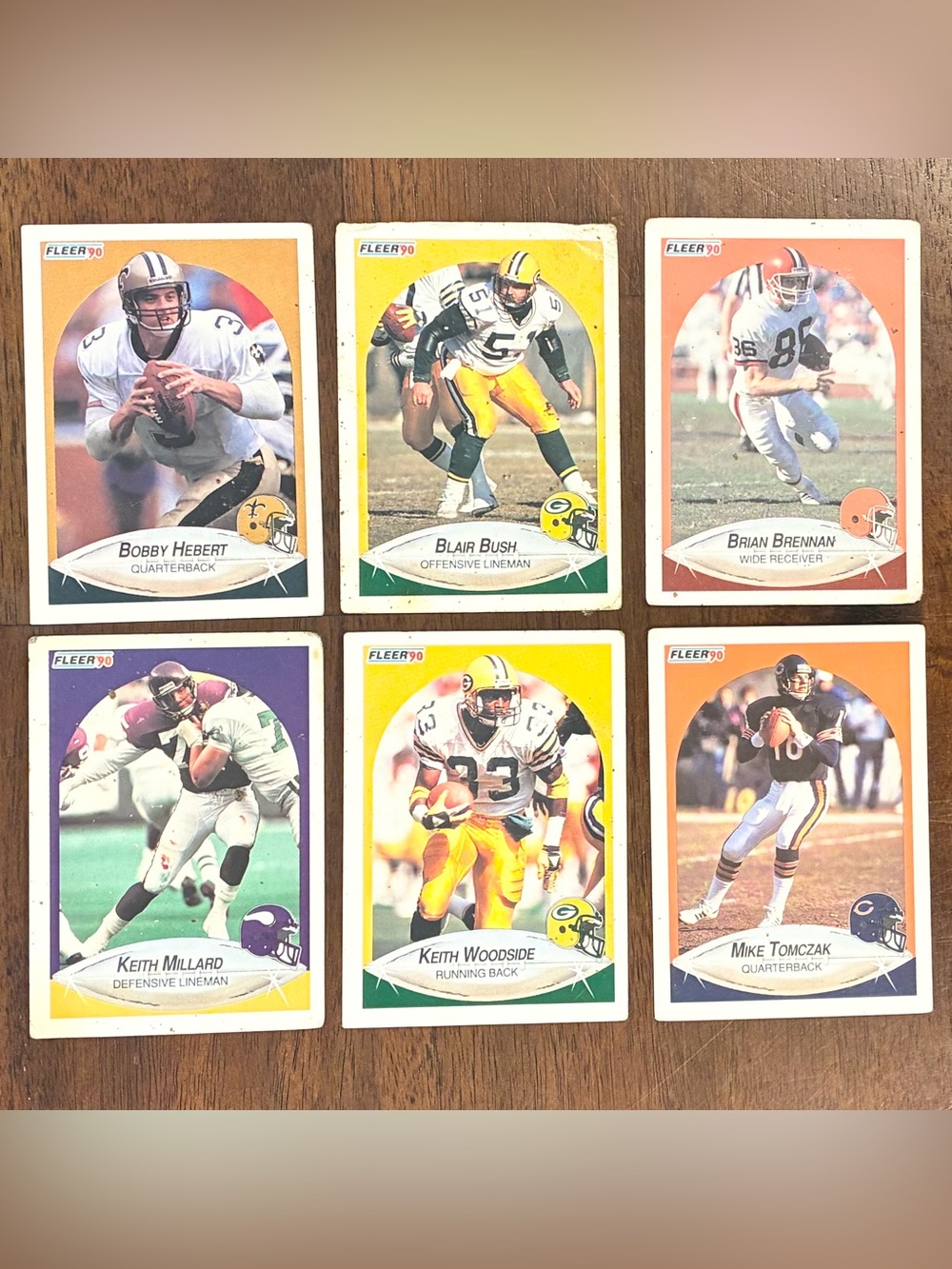 1990 Fleer Football Cards - Set of 6